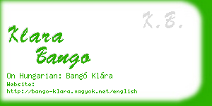 klara bango business card