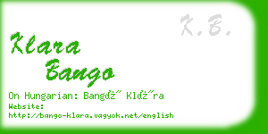 klara bango business card